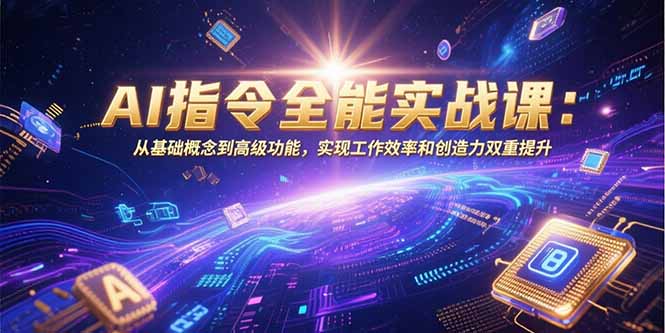 AI指令全能实战课:从基础概念到高级功能,实现工作效率和创造力双重提升-优优云网创
