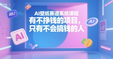 AI壁纸赛道系统课程,有不挣钱的项目,只有不会搞钱的人-优优云网创