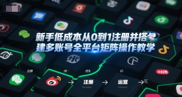 新手低成本从0到1注册并搭建多账号全平台矩阵操作教学,手机号-邮箱-IP-工具-优优云网创