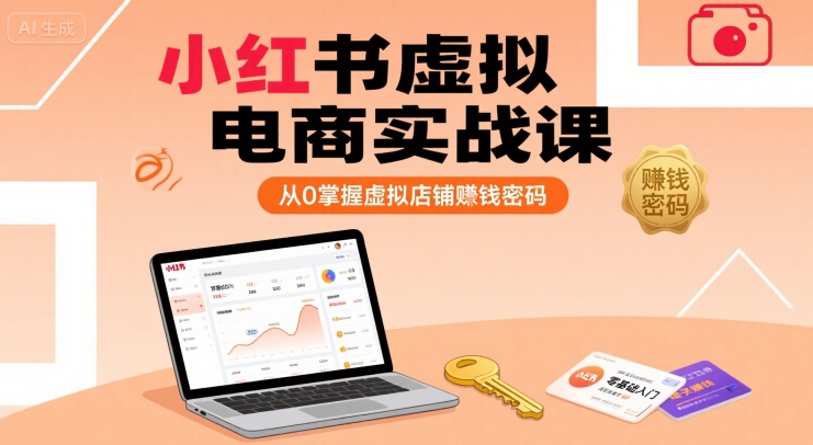 小红书虚拟电商实战课,从0掌握虚拟店铺賺钱密码-优优云网创
