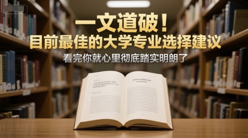 付费文章:一文道破!目前最佳的大学专业选择建议,看完你就心里彻底踏实明朗了-优优云网创