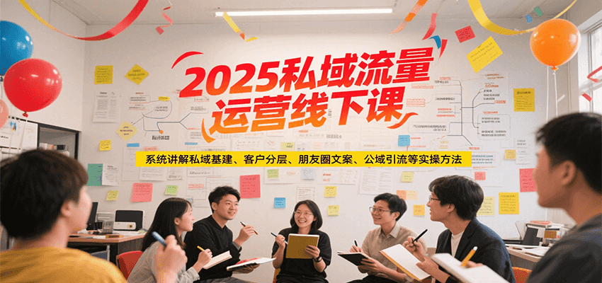 2025私域流量运营线下课，系统讲解私域基建/客户分层/朋友圈文案/公域引流等实操方法-优优云网创