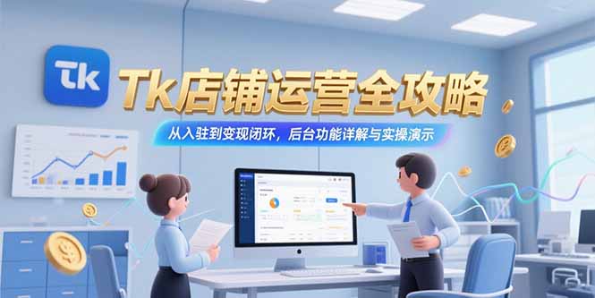 Tk店铺运营全攻略,从入驻到变现闭环,后台功能详解与实操演示-优优云网创
