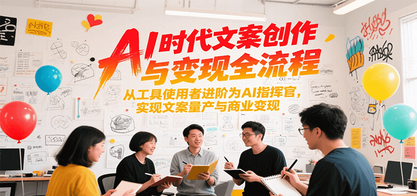 AI时代文案创作与变现全流程，从工具使用者进阶为AI指挥官，实现文案量产与商业变现-优优云网创