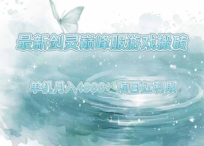 最新剑灵巅峰服游戏搬砖,项目红利期,单机稳定4000+操作简单好上手-优优云网创