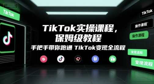 TikTok实操课程,保姆级教程,手把手带你跑通TikTok变现全流程-优优云网创